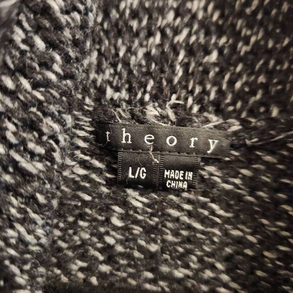 Theory Cardigan Womens Large Chunky Knit Wool Cashmere Zuma Big Nickname - Picture 4 of 5